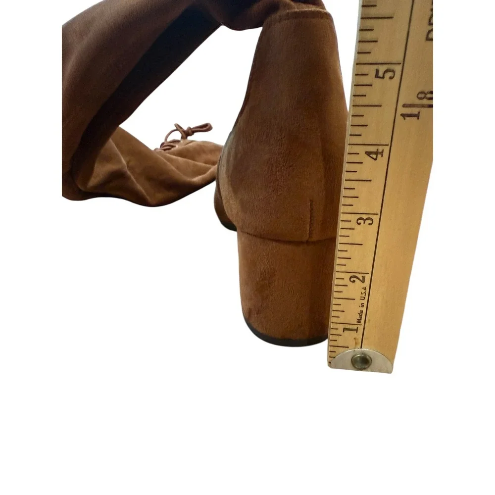 Dream‎ Pairs Women Brown Suede Block Heel Over The Knee Boots Size 8